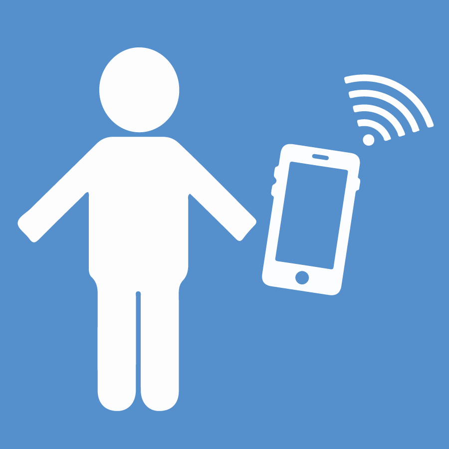 Illustration of an a child and a cell phone.