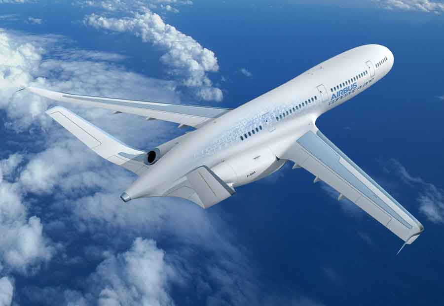 Through partnerships with the University of Michigan and Georgia Tech, Airbus will leverage the best skills in the U.S. to speed the development of advanced commercial aircraft. Concept plane illustration courtesy of Airbus.