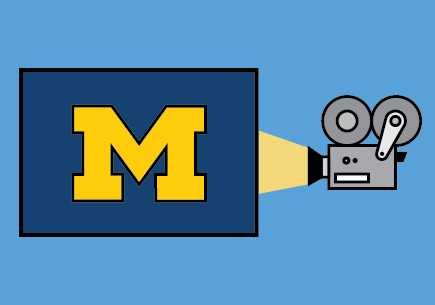 Illustration of a movie camera and screen. Image credit: Nathanael Rieger