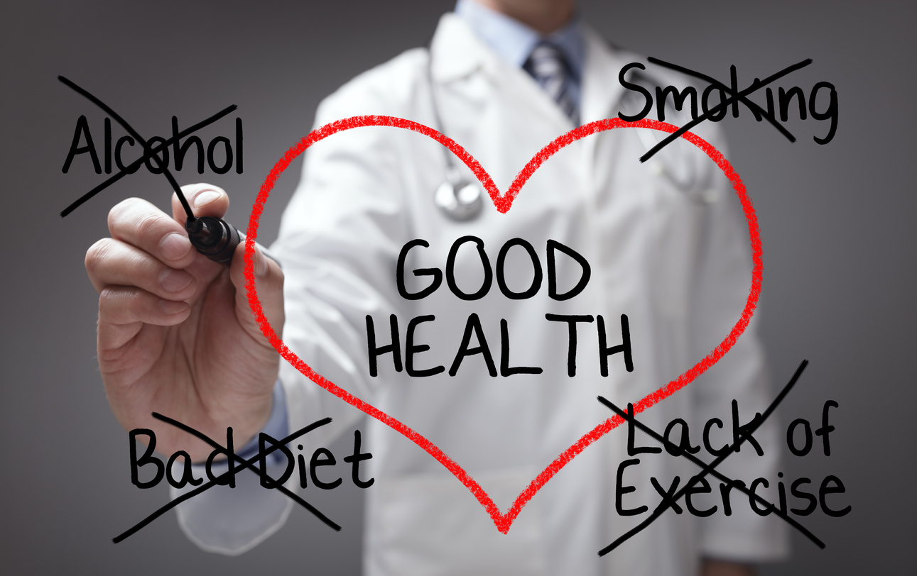 Picture of a doctor emphasizing good health