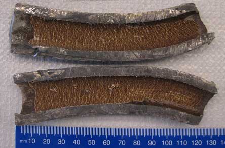 Inside a Flint lead service line. University of Michigan researchers have closely examined the rust layer to confirm that the cause of the water crisis was, indeed, a lack of corrosion-controlling chemicals in the water. Image courtesy: Terese Olson