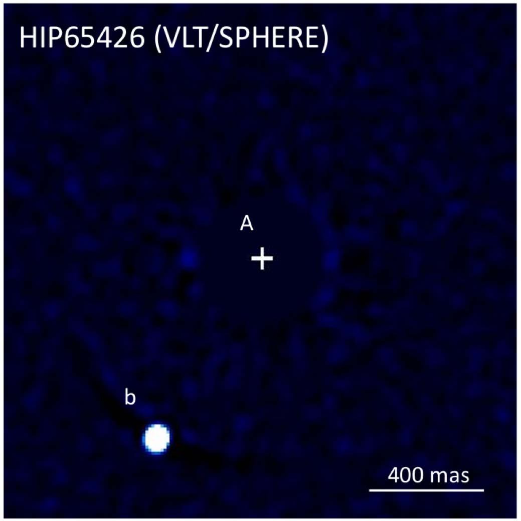Image of the solar system produced by the Very Large Telescope and the SPHERE instrument. Image credit: ESO/SPHERE consortium
