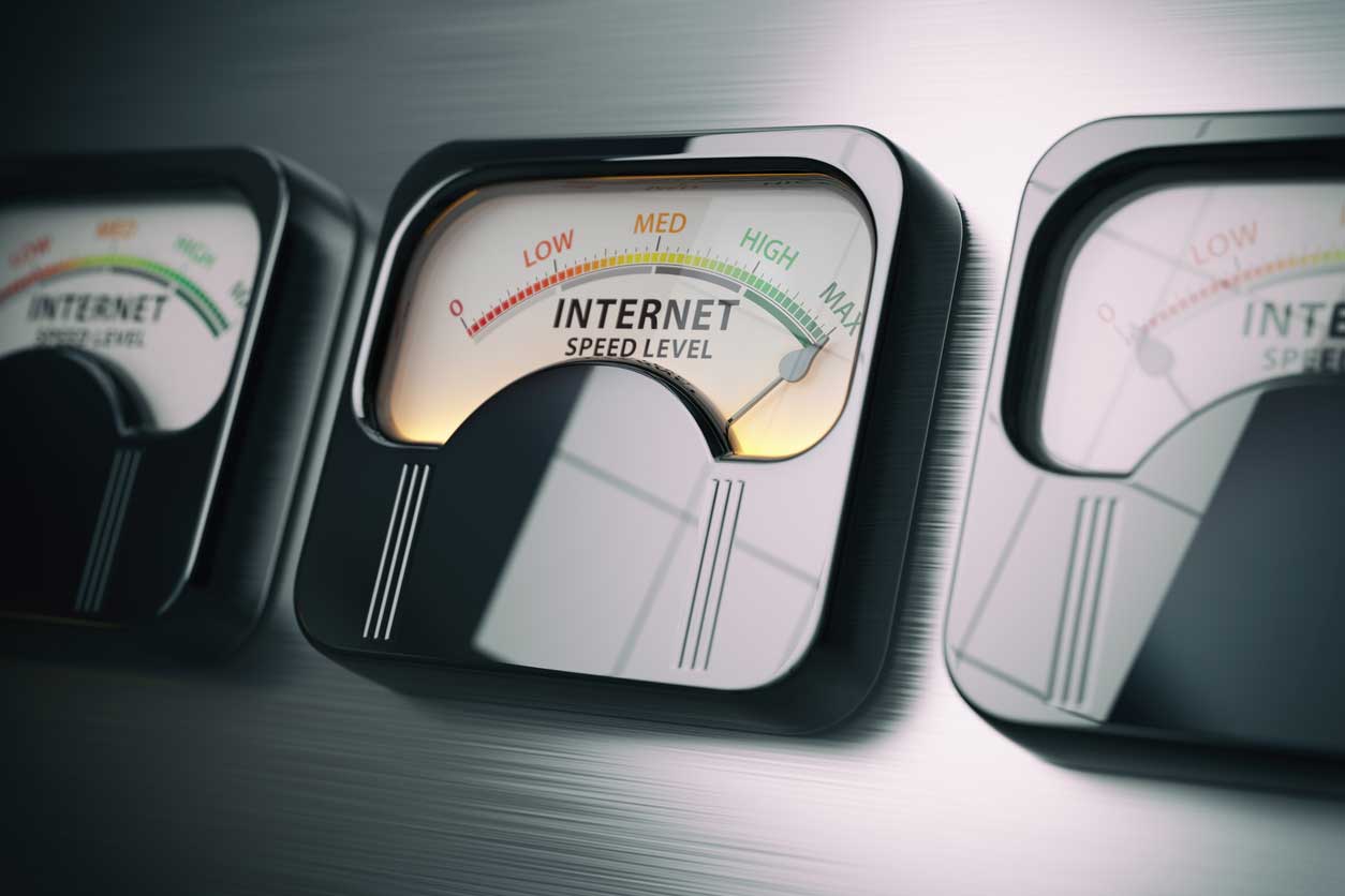 Internet speed level test concept. Maximum position. (iStock image)