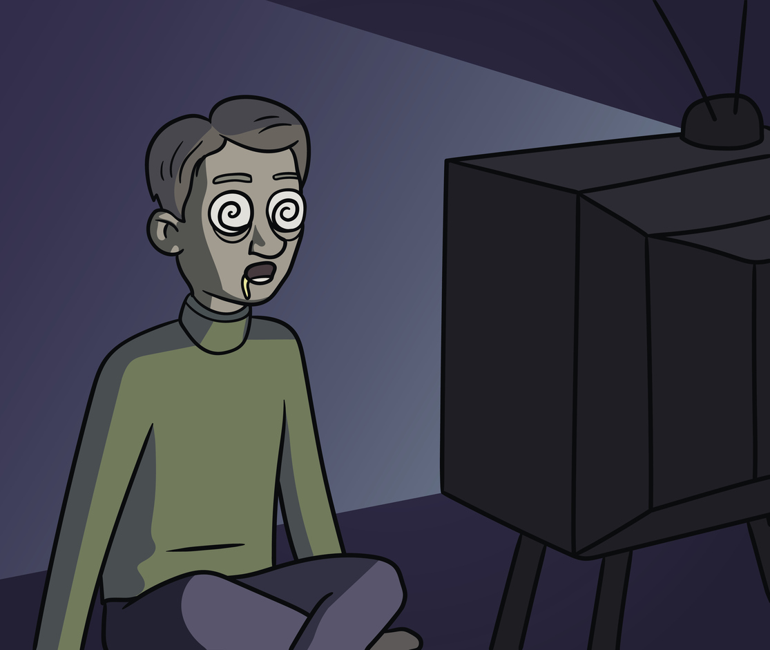 TV zombie illustration. (stock image)