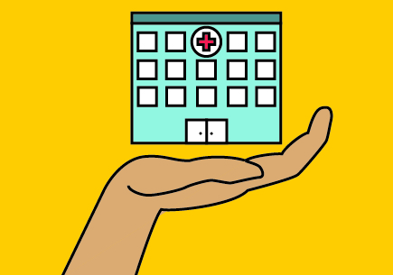 Illustration of a hospital. Image credit: Nathanael Rieger
