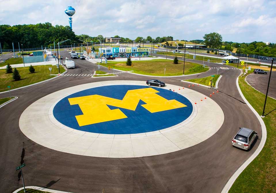 Arial view of the MCity test track. Image credit: Michigan Photography