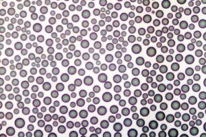 This microscopy image shows the crystal structure of ibuprofen, printed onto a silicon film using organic vapor jet printing. By Max Shtein