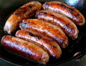 Grilling sausages, stock