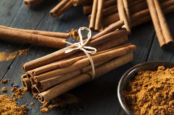 Cinnamon sticks tied in a bundle. (stock image)