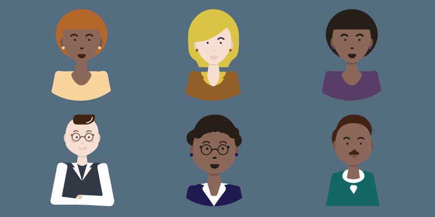 Icons of diverse people