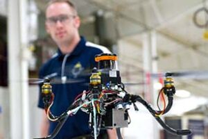 Danny Ellis with a MAAV drone. (Image courtesy of SkySpecs.)