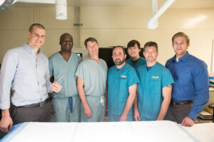 Everter team members (from left): Jeffrey Plott, Adeyiza Momoh, Paul Cederna, Hakam Tiba, Brandon Cummings, Brendan McCracken and Jon Zwier. Image credit: Brandon Baier