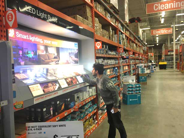 Study co-author Michael Reiner doing field research at a home-improvement store in Wayne County. Image credit: Ben Stacey