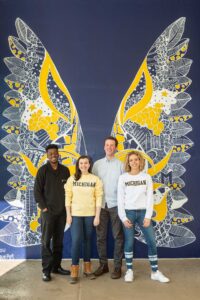 Graduating students (left to right) Kenan Milliean, Molly McGaan, Peter Shultz and Julia Ross. Image credit: Scott Soderberg, Michigan Photography