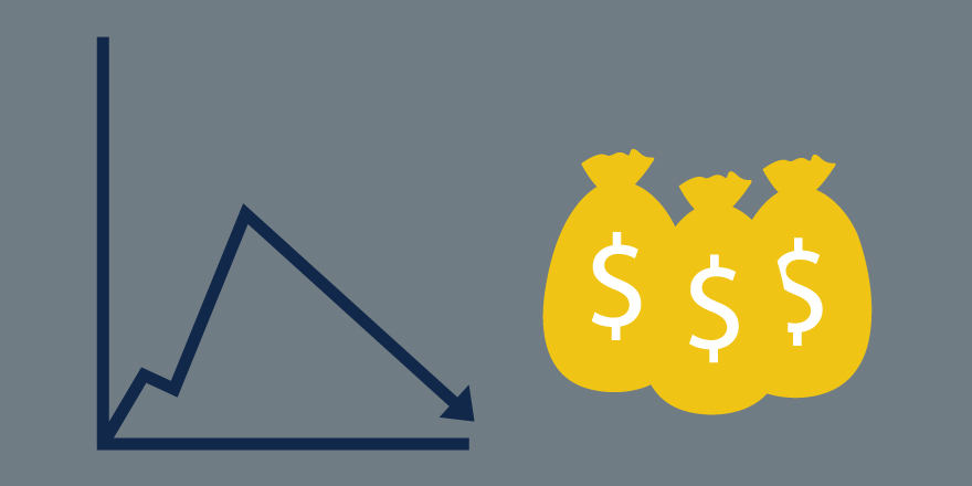 Illustration of a graph with a negative slope