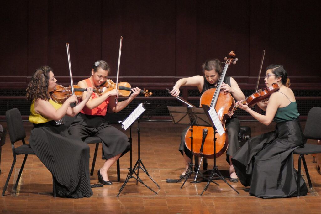 The 2018 M-Prize winners were the Aizuri Quartet, featuring Ariana Kim (violin), Miho Saegusa (violin), Ayane Kozasa (viola) and Karen Ouzounian (cello). Image credit: Peter Smith