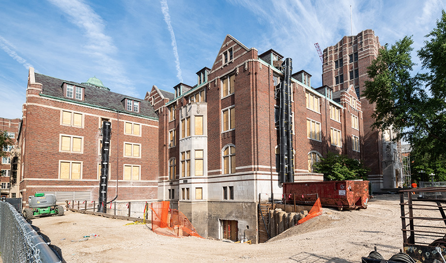 Pnhoto of exterior renovations at the Michigan Union