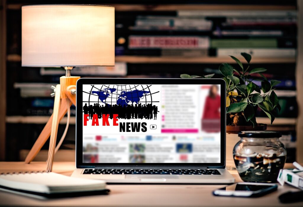 Fake news on a laptop screen. Image credit: CC0 Public Domain