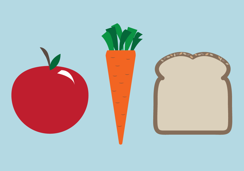 Concept illustration of healthy foods. Illustration credit: Kaitlyn Beukema