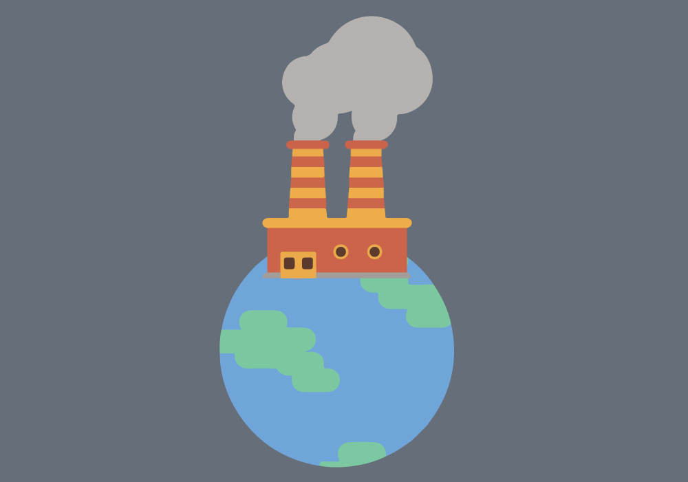 Concept illustration of global emssions. Illustration credit: Kaitlyn Beukema