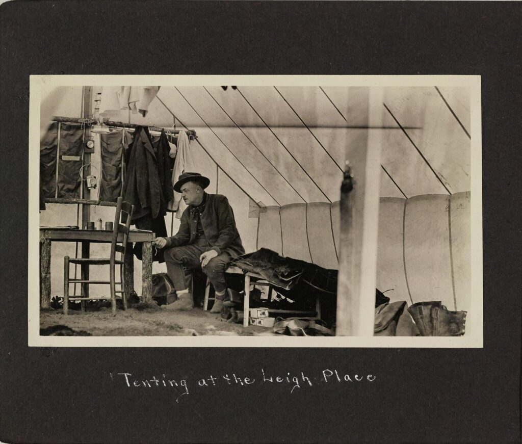 William B. Mershon “roughing it” during a camping trip. [Family and camping snapshots, 1907-1919. Box 47, Folder 19]. Images Courtesy: Bentley Historical Library