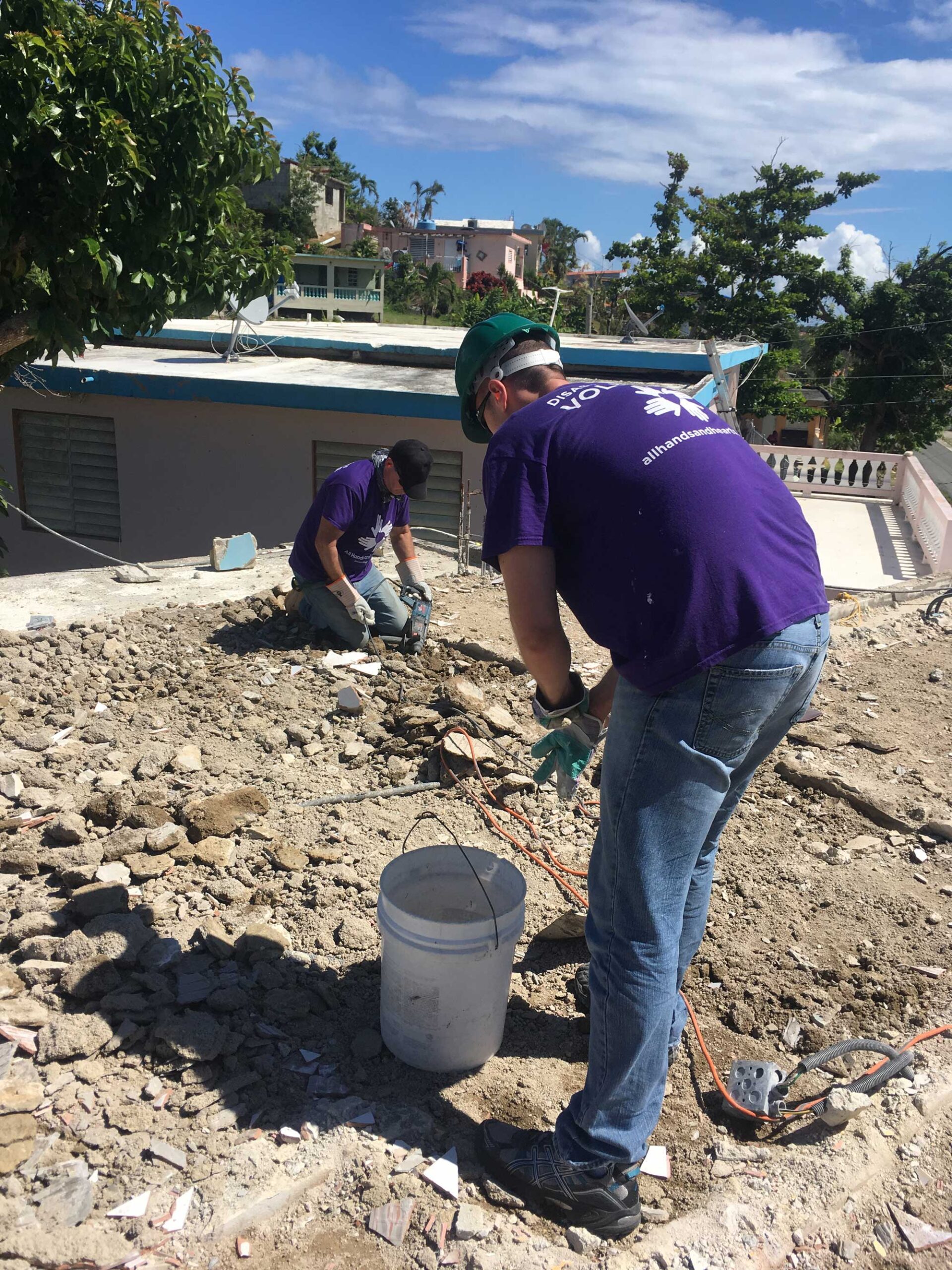 Wolverine Disaster Relief team works in Puerto Rico, spring 2018. Image courtesy: Wolverine Disaster Relief