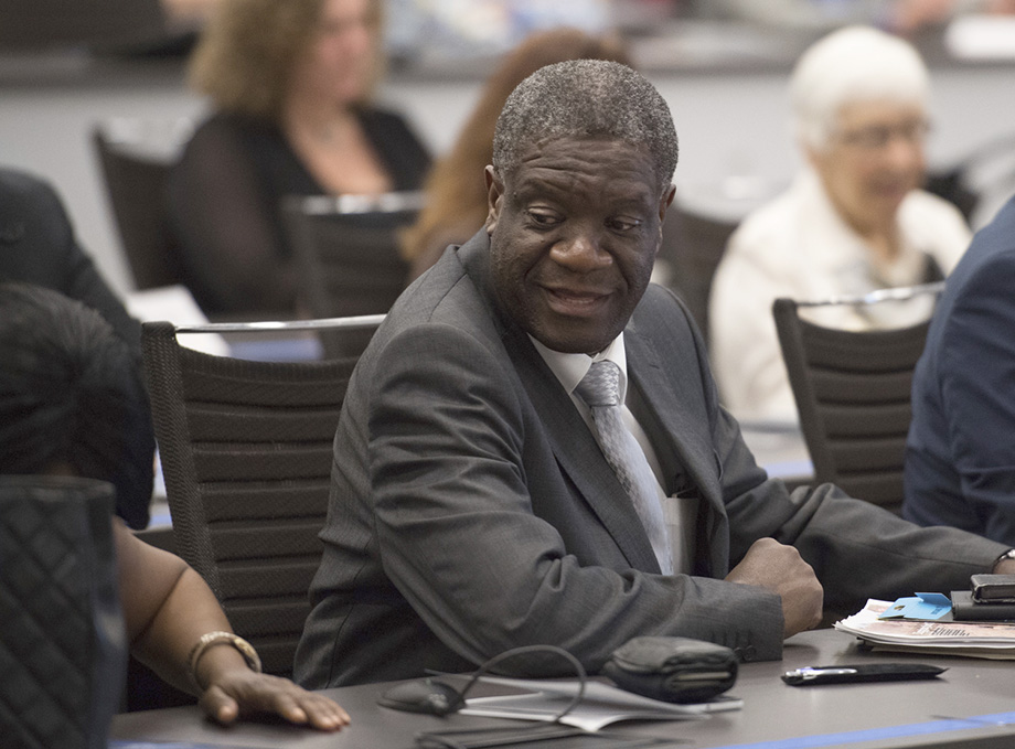 Photo of Denis Mukwege during a visit to U-M