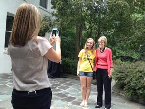 Coleman with students