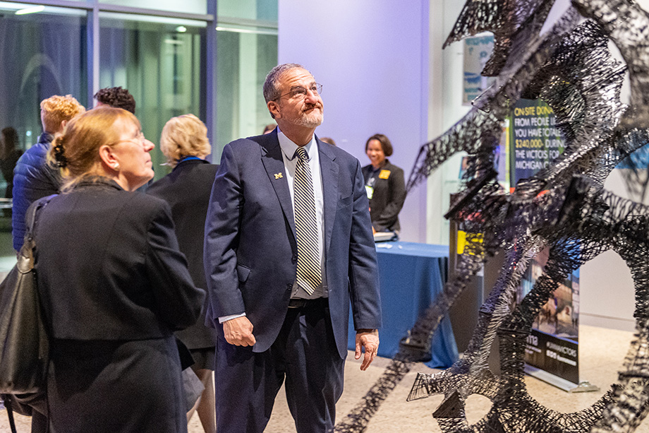 Photo of Mark Schlissel and Monica Schwebs at UMMA