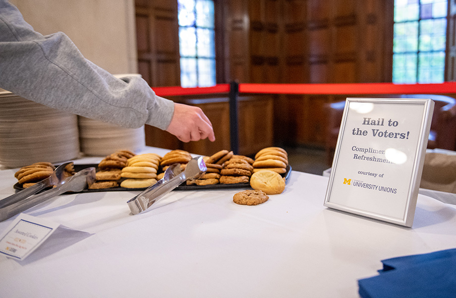 Photo of complimentary cookies for voters