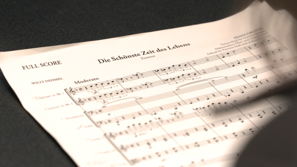 Photo of sheet music. Images by Christopher Boyes.
