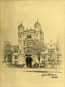 Architectural rendering of the Law Dormitory Tower.