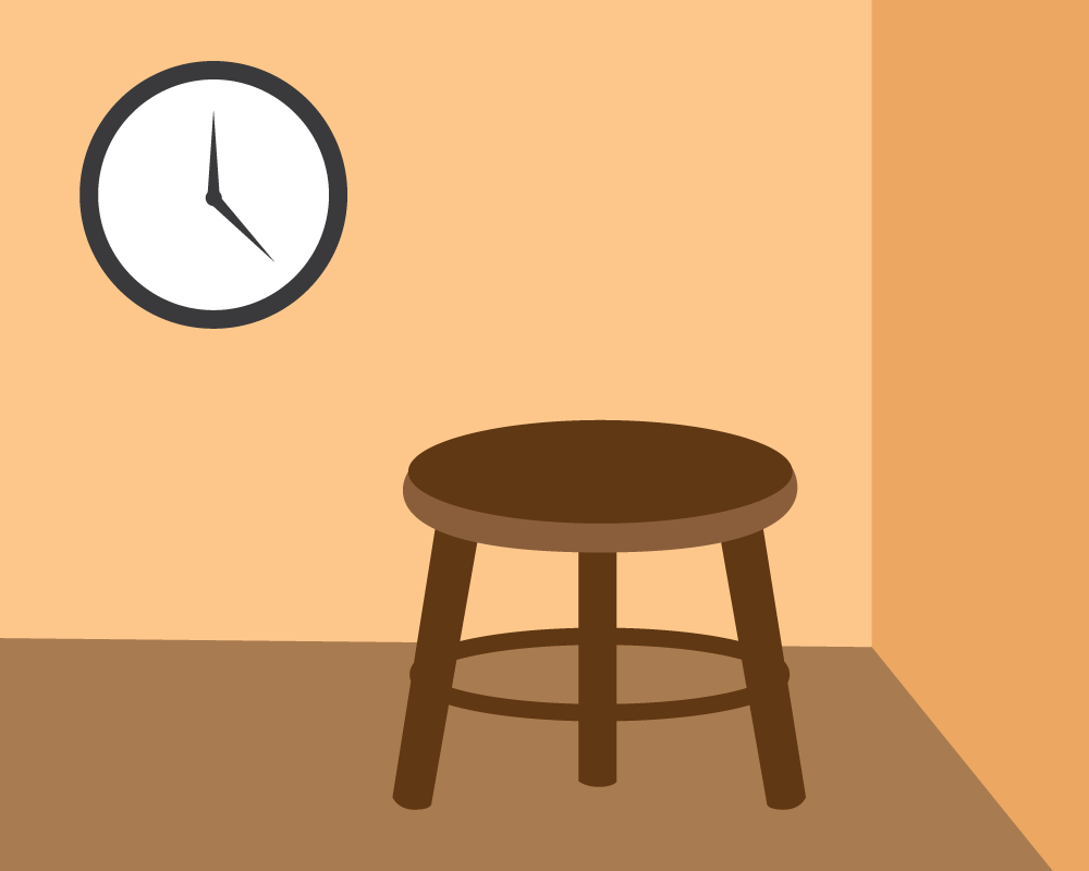Illustration of a timeout stool. Illustration credit: Kaitlyn Beukema