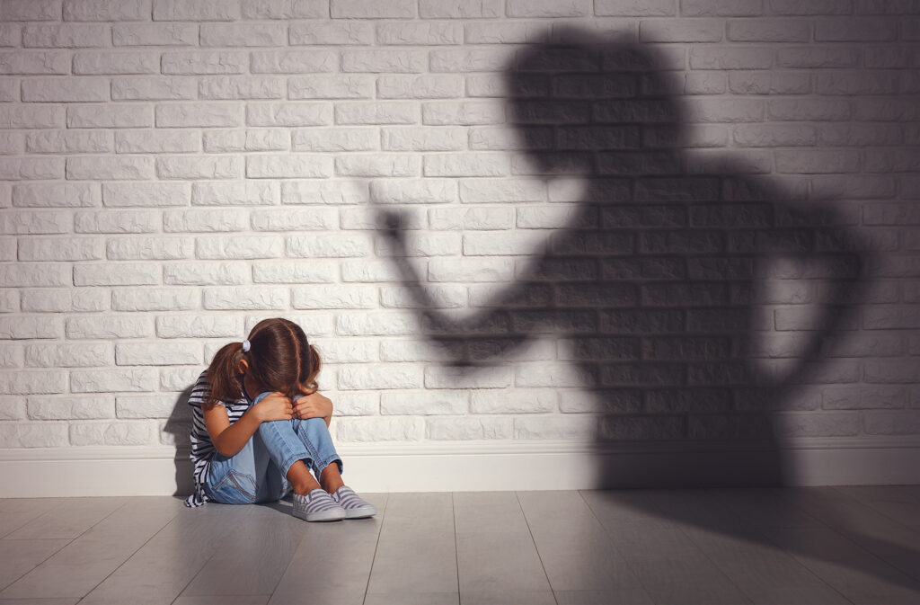 Stock image of a mother disciplining her child