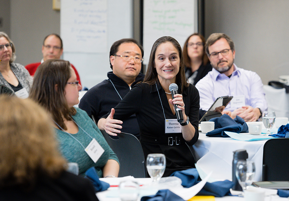 Photo of Theresa Kaiser-Jarvis asking a question at the seminar
