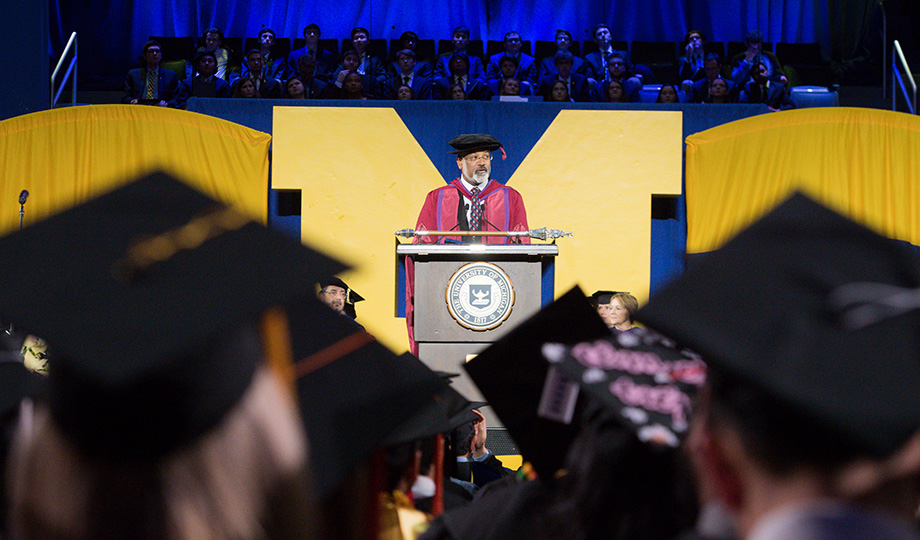 Photo of Provost Martin Philbert at 2018 Winter Commencement
