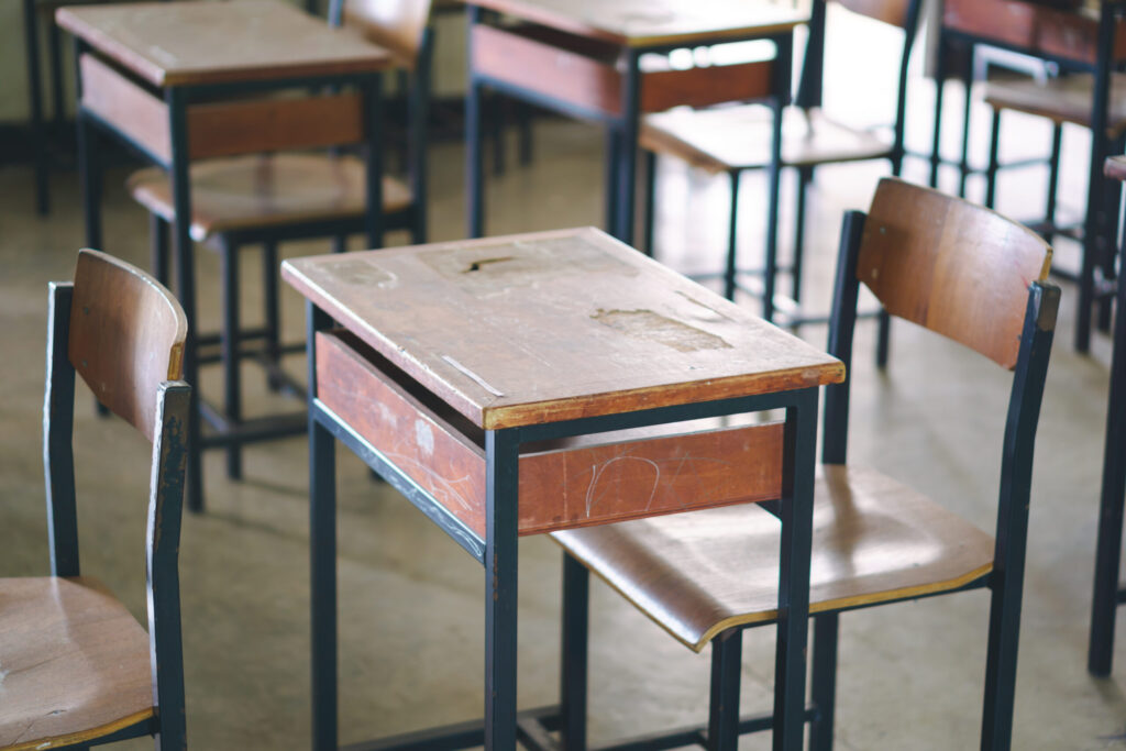 Stock image of a student desk