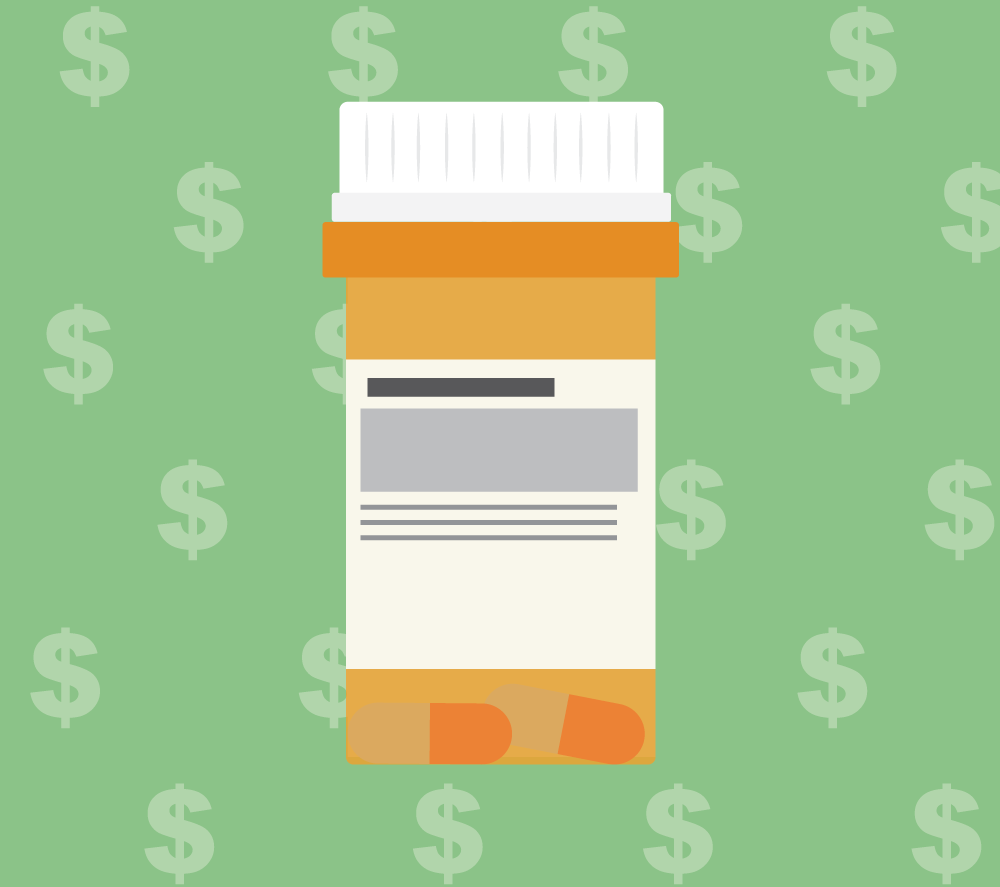 Illustration of a pill bottle. Illustration credit: Kaitlyn Beukema