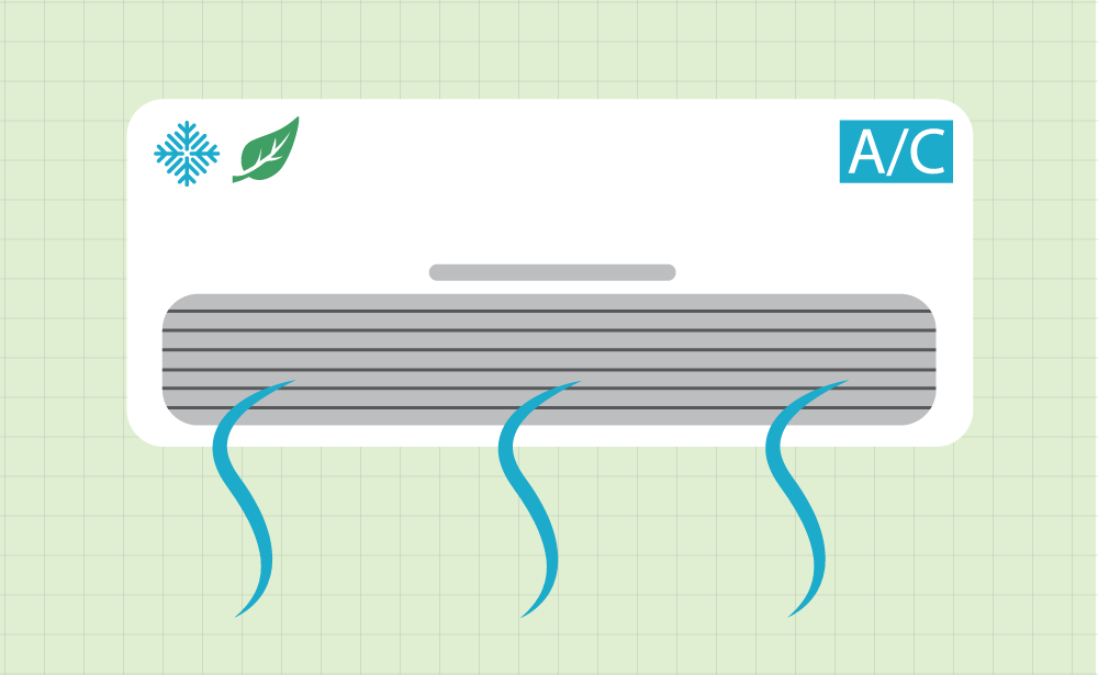 Illustration of an air conditioner. Illustration credit: Kaitlyn Beukema