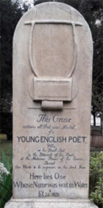 Keats' gravestone