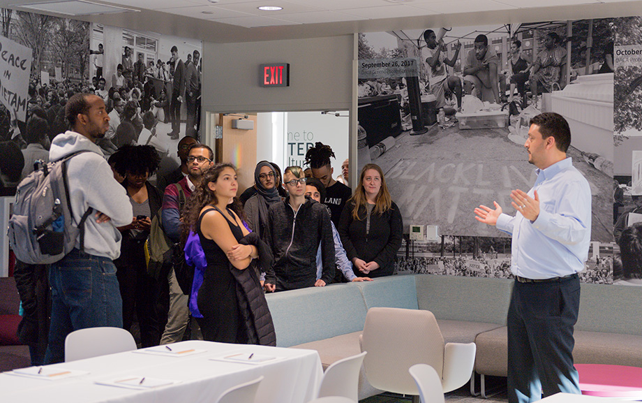Photo of a tour of the Trotter Center