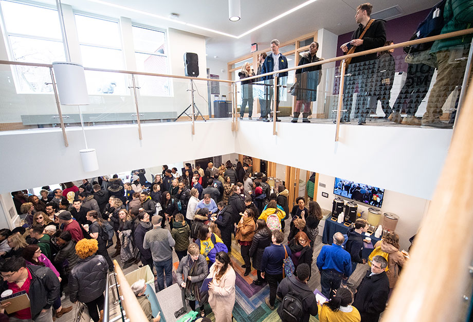 Photo of the crowd at the opening