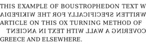 Boustrophedon example.