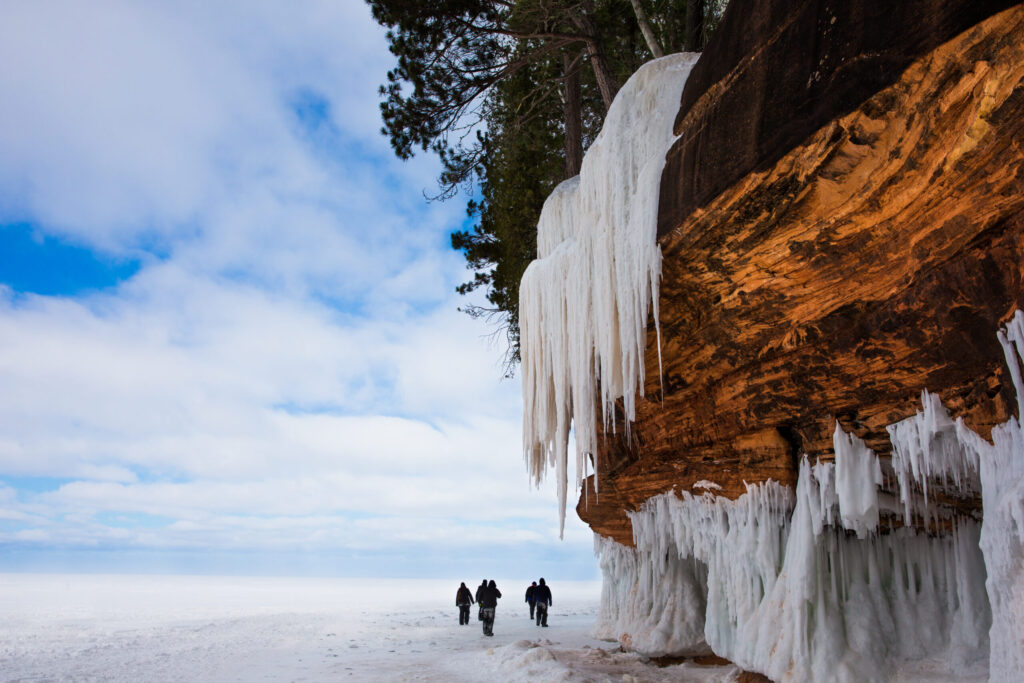 Apostle Island Ice Caves on the shores of Lake Superior. Image courtesy: Getty Images