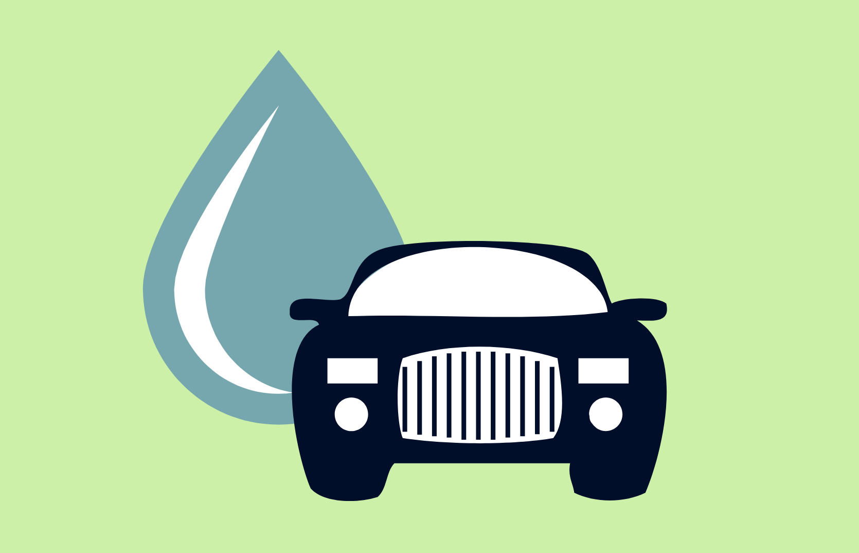 Icon of a car and a water droplet.
