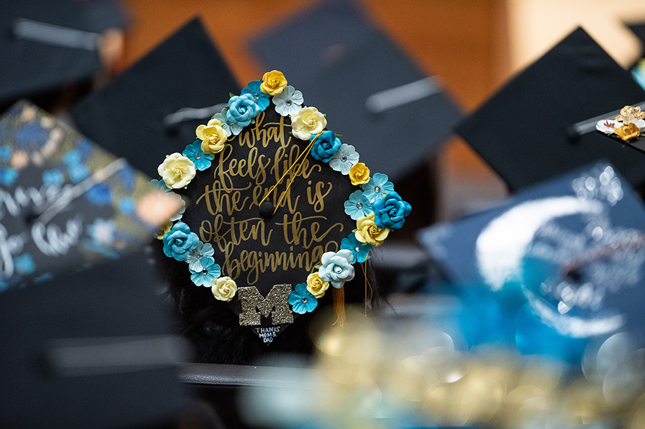Photo of a grad cap at the Asian-Pacific Islanders ceremony