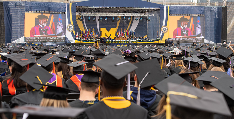 Photo of a sea of graduation caps