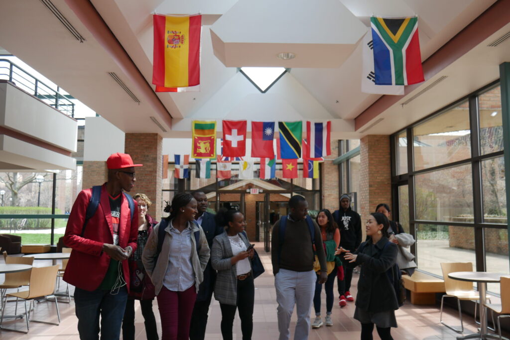Congolese high school students and young adult community leaders from Grand Rapids visit U-M campus for a day-long college readiness program and tour. Image credit: Sean Moore
