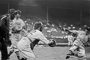 Berg at home plate
