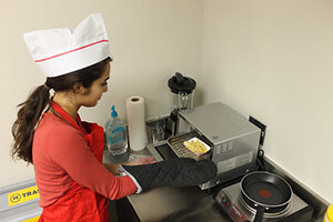 Fast food worker in the kitchen